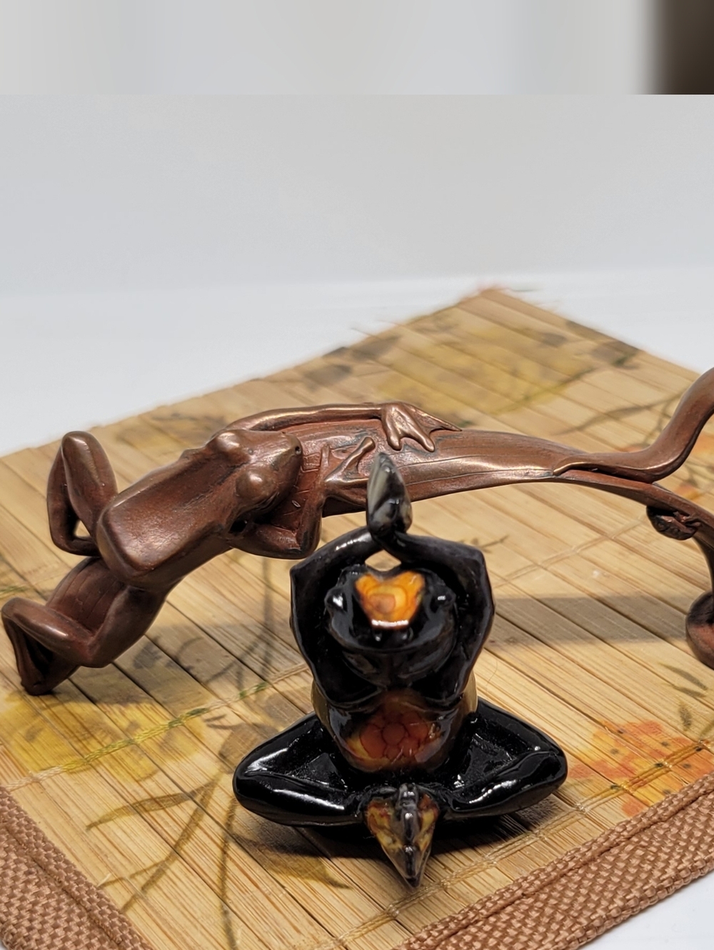 Neil Eyre Designs 1of 1 Frog+ Metal Frogs On Leaf- Trial HK Artist Signed Rare